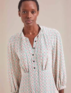 Daria Silk Midi Dress - Cream Floral Tile Print -The Modern Femme Sales AU24 D159 DARIA CREAMFLORALTILEPRINT LS 19796 831bd17c 1d13 449e a46f b12ef2dad604