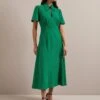 Reya Techni Voile Midi Dress - Emerald Green -The Modern Femme Sales AU24 D627 REYA EMERALDGREEN LS 3028