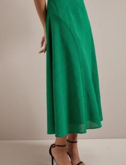 Reya Techni Voile Midi Dress - Emerald Green 14 Reya Techni Voile Midi Dress - Emerald Green -The Modern Femme Sales AU24 D627 REYA EMERALDGREEN LS 3114