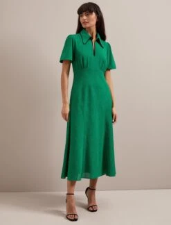 Reya Techni Voile Midi Dress - Emerald Green 15 Reya Techni Voile Midi Dress - Emerald Green -The Modern Femme Sales AU24 D627 REYA EMERALDGREEN LS 3144