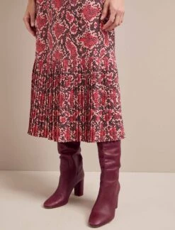 Tibi Maxi Dress - Pink Snakeskin Print -The Modern Femme Sales AU24 D653 TIBI PINKSNAKESKINPRINT LS 1302