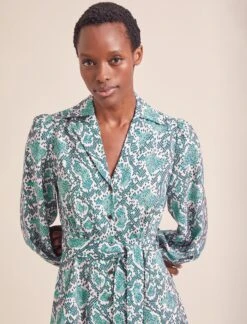 Odette Maxi Dress - Green Snakeskin Print -The Modern Femme Sales AU24 D661 ODETTE GREENSNAKESKINPRINT LS 19157