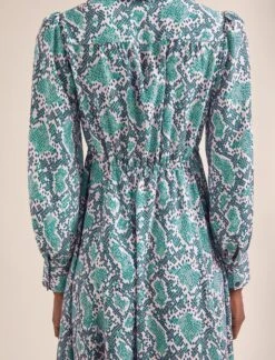 Odette Maxi Dress - Green Snakeskin Print -The Modern Femme Sales AU24 D661 ODETTE GREENSNAKESKINPRINT LS 19169