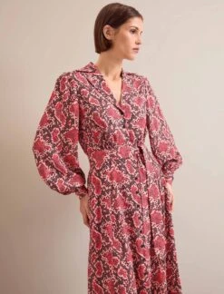 Odette Maxi Dress - Pink Snakeskin Print -The Modern Femme Sales AU24 D661 ODETTE PINKSNAKESKINPRINT LS 25540