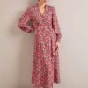 Odette Maxi Dress - Pink Snakeskin Print -The Modern Femme Sales AU24 D661 ODETTE PINKSNAKESKINPRINT LS 25569