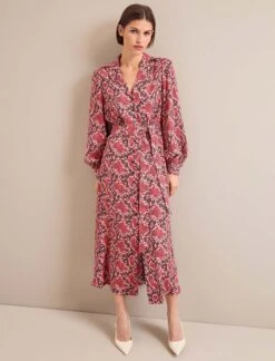 Odette Maxi Dress - Pink Snakeskin Print -The Modern Femme Sales AU24 D661 ODETTE PINKSNAKESKINPRINT LS 25581