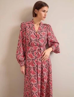 Odette Maxi Dress - Pink Snakeskin Print -The Modern Femme Sales AU24 D661 ODETTE PINKSNAKESKINPRINT LS 25608