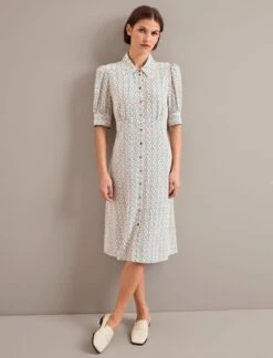 Ivy Silk Dress - Cream Floral Tile Print -The Modern Femme Sales AU24 D663 IVY CREAMFLORALTILEPRINT LS 1298 b9b9b839 ed86 4c4a b203 5971c0c5db15