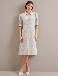 Ivy Silk Dress - Cream Floral Tile Print -The Modern Femme Sales AU24 D663 IVY CREAMFLORALTILEPRINT LS 1368 04924f8b 5b1c 44e0 a1e8 8def922f34e9