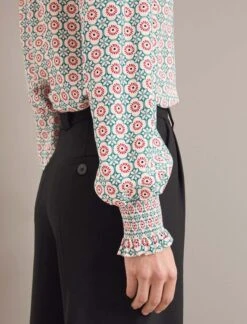 Stella Silk Shirt - Cream Floral Tile Print -The Modern Femme Sales AU24 S46 STELLA CREAMFLORALTILEPRINT LS 24253 75edaafc 8550 4ec2 a44e cc8f07147dc6