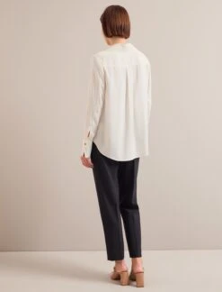 Spencer Silk Shirt - Cream -The Modern Femme Sales AU24 S90 SPENCER CREAM LS 0011