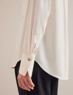 Spencer Silk Shirt - Cream -The Modern Femme Sales AU24 S90 SPENCER CREAM LS 0018