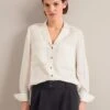 Spencer Silk Shirt - Cream -The Modern Femme Sales AU24 S90 SPENCER CREAM LS 0092