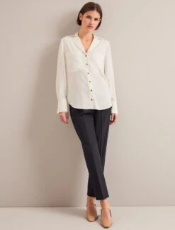Spencer Silk Shirt - Cream -The Modern Femme Sales AU24 S90 SPENCER CREAM LS 25844