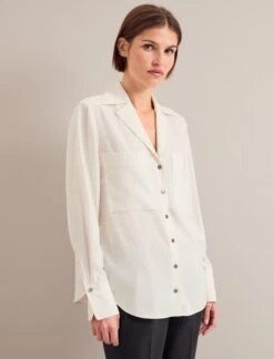 Spencer Silk Shirt - Cream -The Modern Femme Sales AU24 S90 SPENCER CREAM LS 25862