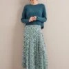 Sienna Maxi Skirt - Green Snakeskin Print -The Modern Femme Sales AU24 SK183 SIENNA GREENSNAKESKINPRINT LS 25628