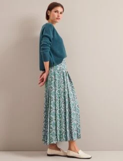 Sienna Maxi Skirt - Green Snakeskin Print -The Modern Femme Sales AU24 SK183 SIENNA GREENSNAKESKINPRINT LS 25706