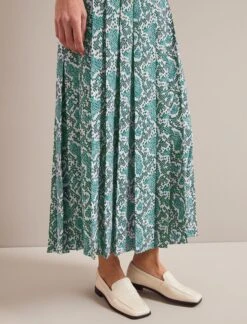 Sienna Maxi Skirt - Green Snakeskin Print -The Modern Femme Sales AU24 SK183 SIENNA GREENSNAKESKINPRINT LS 25725