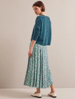 Sienna Maxi Skirt - Green Snakeskin Print -The Modern Femme Sales AU24 SK183 SIENNA GREENSNAKESKINPRINT LS 25752
