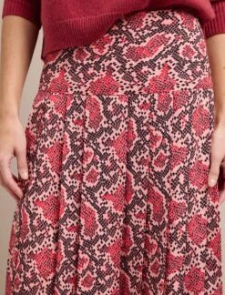 Sienna Maxi Skirt - Pink Snakeskin Print -The Modern Femme Sales AU24 SK183 SIENNA PINKSNAKESKINPRINT LS 1144