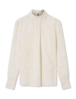 Riley Funnel Neck Blouse - Cream -The Modern Femme Sales B6 CREAM CO