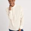 Riley Funnel Neck Blouse - Cream -The Modern Femme Sales B6 RILEY CREAM LS 034