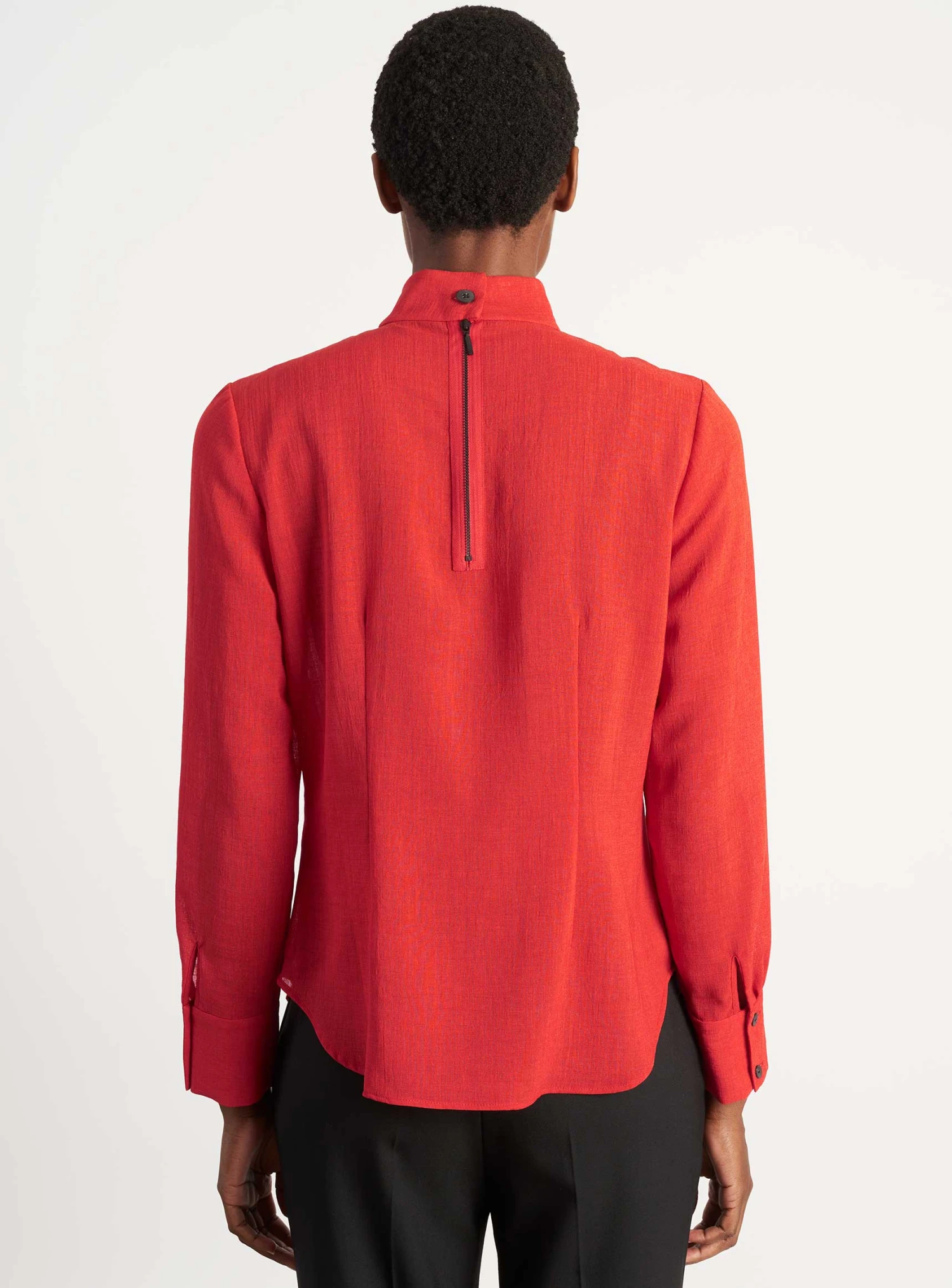 Riley Funnel Neck Blouse - Crimson 6 Riley Funnel Neck Blouse - Crimson - Image 4