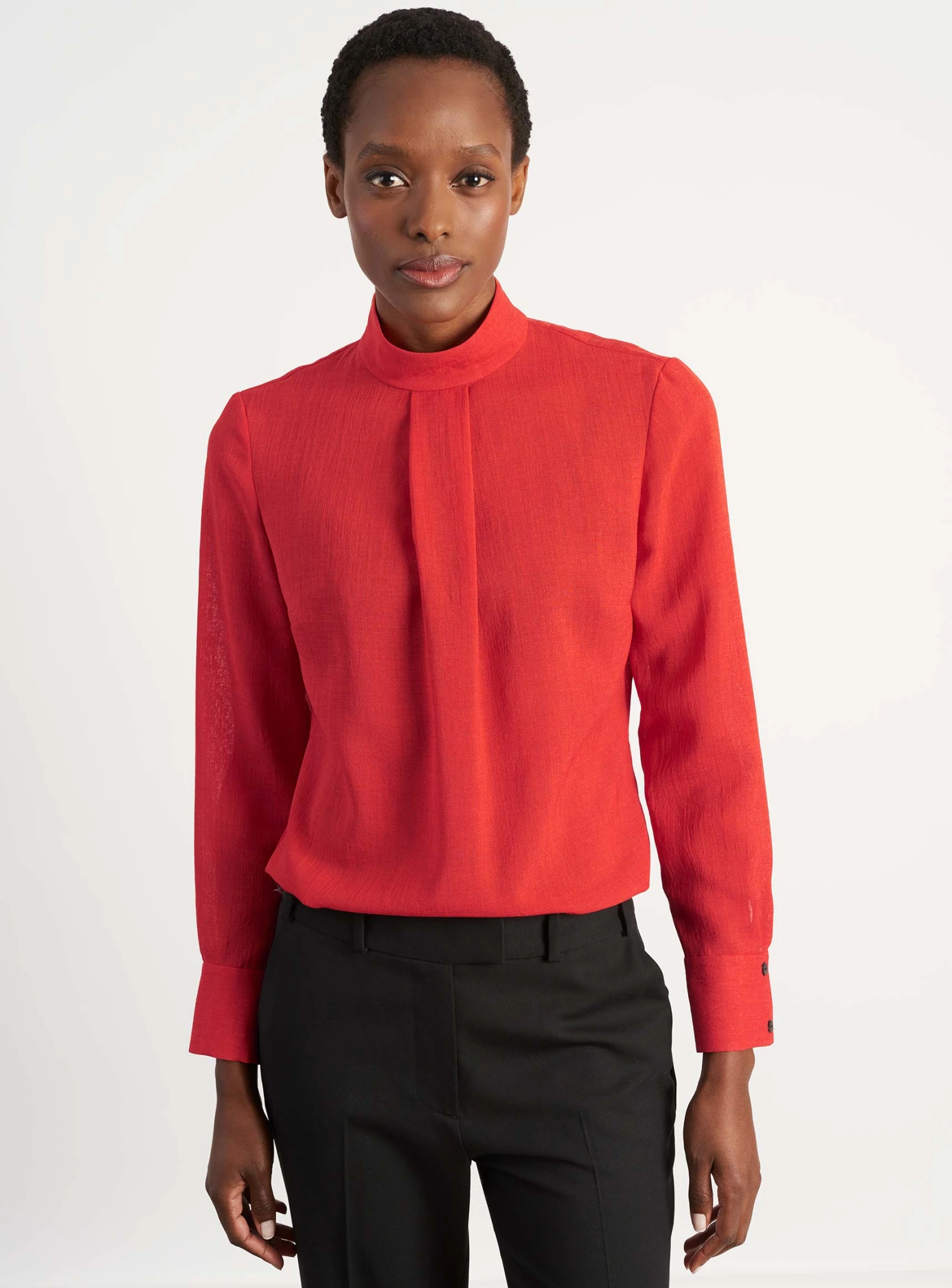 Riley Funnel Neck Blouse - Crimson 7 Riley Funnel Neck Blouse - Crimson - Image 5