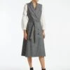 Vanessa Sleeveless, Felted Wool Layering Coat Dress-Grey Melange -The Modern Femme Sales D391 GREY LS WI21 4405