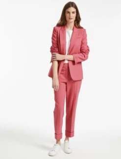 Clement Classic Wool Turn Up Trouser - Rose -The Modern Femme Sales JK10 Jamie Rose 14293