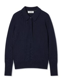 Josie Cashmere Collared Jumper - Navy -The Modern Femme Sales K24 JOSIE NAVY CO