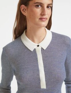 Jonah Wool Jumper - Denim Blue Cream Stripe -The Modern Femme Sales K39 Jonah DenimBlue CreamStripe 14730