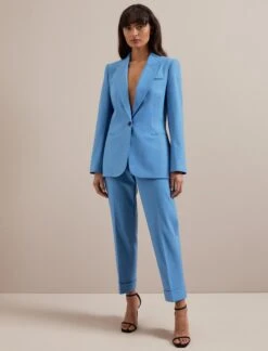 Clement New Wool Turn Up Trouser - Blue -The Modern Femme Sales RHST JK45 JAMIE BLUE 2941 570d6f5b 14b1 4aa3 9c8a 44acc2b956e4