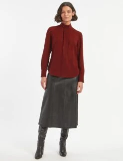 The Modern Femme Sales -The Modern Femme Sales RSHT B6 RILEY DARKRED LS 1173