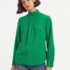 Riley Funnel Neck Blouse - Emerald Green -The Modern Femme Sales RSHT B6 RILEY EMERALDGREEN LS 1905