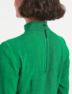 Riley Funnel Neck Blouse - Emerald Green -The Modern Femme Sales RSHT B6 RILEY EMERALDGREEN LS 1927