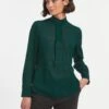 Riley Funnel Neck Blouse - Teal -The Modern Femme Sales RSHT B6 RILEY TEAL LS 1004