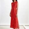 Ursula Sleeveless Maxi Shirt Dress With Pocket - Crimson/White Stripe 2 Ursula Sleeveless Maxi Shirt Dress With Pocket - Crimson/White Stripe -The Modern Femme Sales RSHT D295 URSULA CRIMSON WHITE STRIPE LS 3025 crop