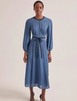 Rosie Techni Voile Maxi Dress - Cornflower Blue -The Modern Femme Sales RSHT D604 ROSIE CORNFLOWERBLUE LS 0478