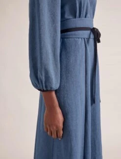 Rosie Techni Voile Maxi Dress - Cornflower Blue -The Modern Femme Sales RSHT D604 ROSIE CORNFLOWERBLUE LS 0488