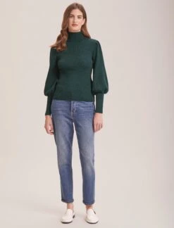 Eva Wool Roll Neck Jumper - Dark Green -The Modern Femme Sales RSHT K10 EVA DARKGREEN LS 38430