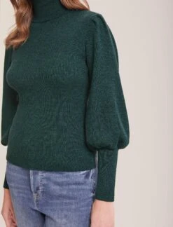 Eva Wool Roll Neck Jumper - Dark Green -The Modern Femme Sales RSHT K10 EVA DARKGREEN LS 38461