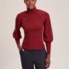 Eva Wool Roll Neck Jumper - Dark Red -The Modern Femme Sales RSHT K10 EVA DARKRED LS 40715