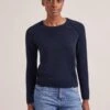 Drew Cashmere Jumper - Navy -The Modern Femme Sales RSHT K172 DREW NAVY LS 14461