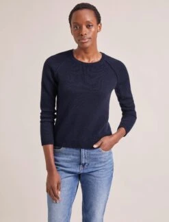 Drew Cashmere Jumper - Navy -The Modern Femme Sales RSHT K172 DREW NAVY LS 1486