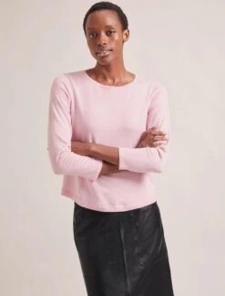 Maia Cotton Silk Blend T-Shirt - Pale Pink -The Modern Femme Sales RSHT K174 MAIA PALEPINK LS 2054
