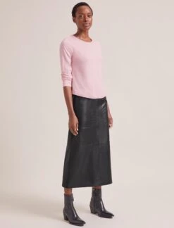 Maia Cotton Silk Blend T-Shirt - Pale Pink -The Modern Femme Sales RSHT K174 MAIA PALEPINK LS 2089