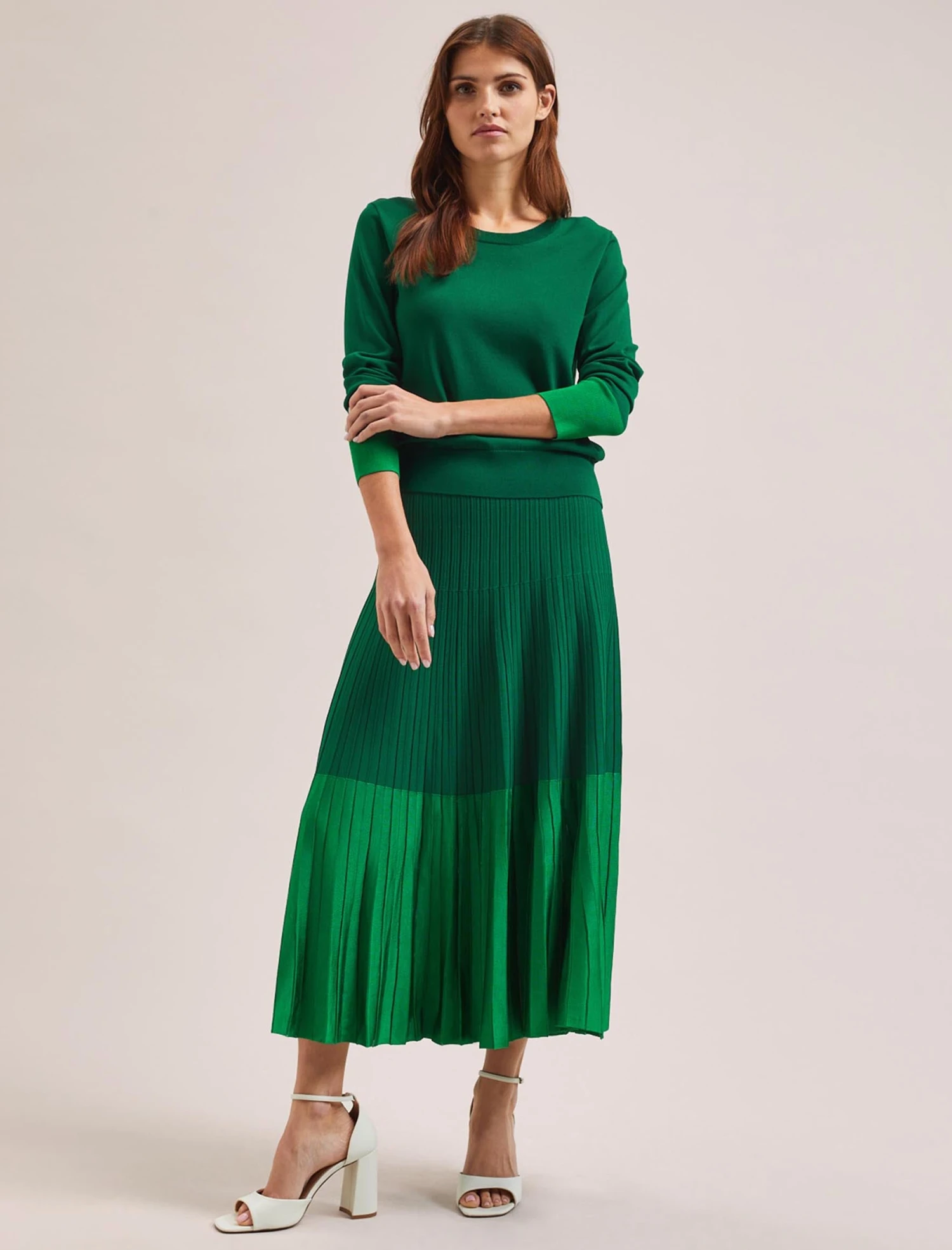 Colette Contrast Cuff Jumper - Emerald Green 5 Colette Contrast Cuff Jumper - Emerald Green - Image 3