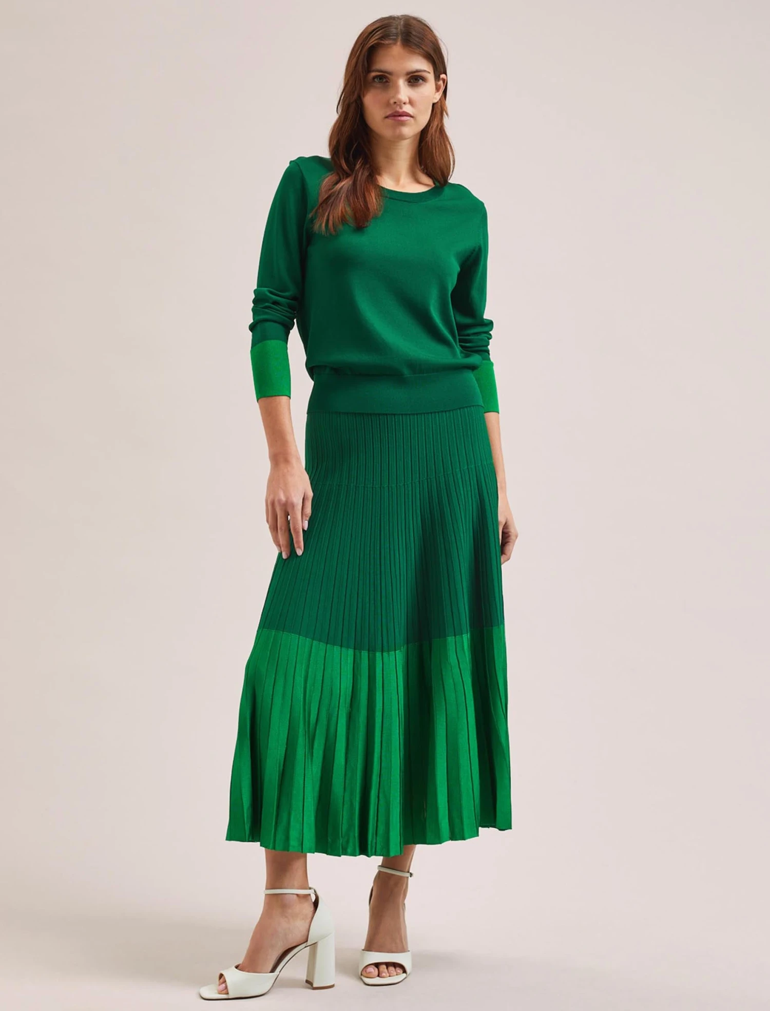 Colette Contrast Cuff Jumper - Emerald Green 4 Colette Contrast Cuff Jumper - Emerald Green - Image 2