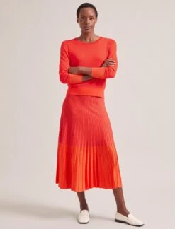 Colette Contrast Cuff Jumper - Orange -The Modern Femme Sales RSHT K17 COLETTE ORANGE LS 0645